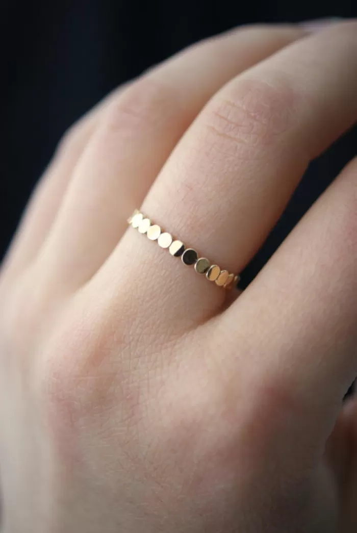 Rings | HANNAH NAOMI Thick Bead Stacking Ring Gold