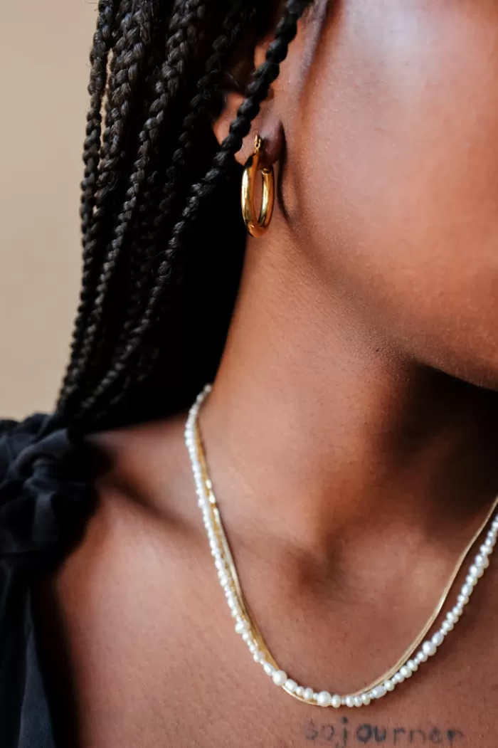 Earrings | * Thick Mayson Hoops Gold Medium