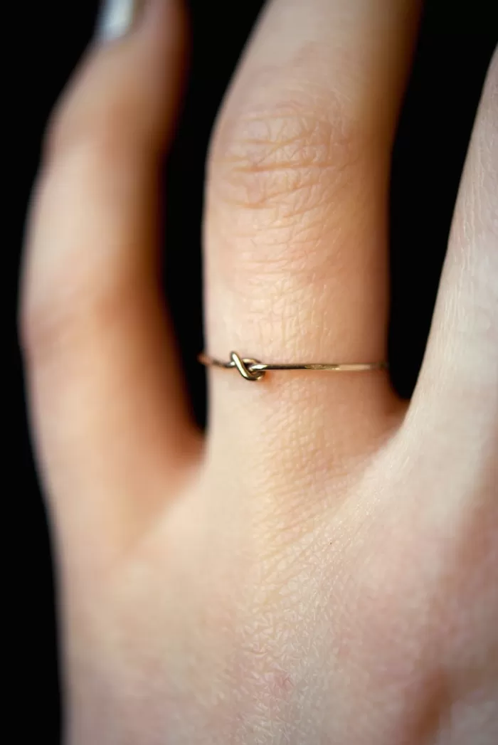 Rings | HANNAH NAOMI Tiny Knot Ring Gold