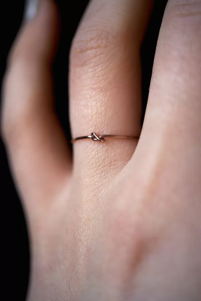 Rings | HANNAH NAOMI Tiny Knot Ring Rose Gold