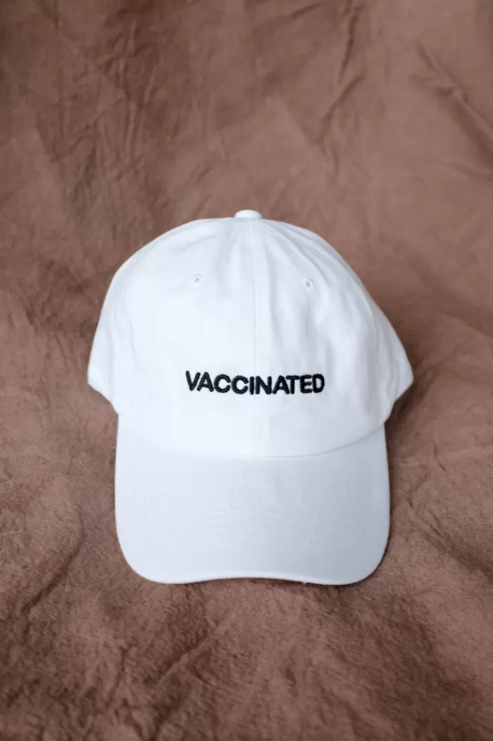 Hats & Scarves | INTENTIONALLY BLANK Vaccinated Hat White Hat/Black Writing