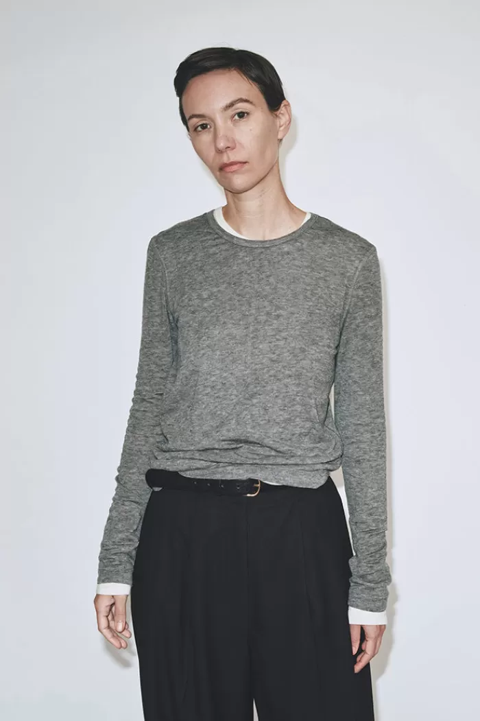 Sweaters & Knits | MIJEONG PARK Wool Tencel Crew Neck Top Heather Grey